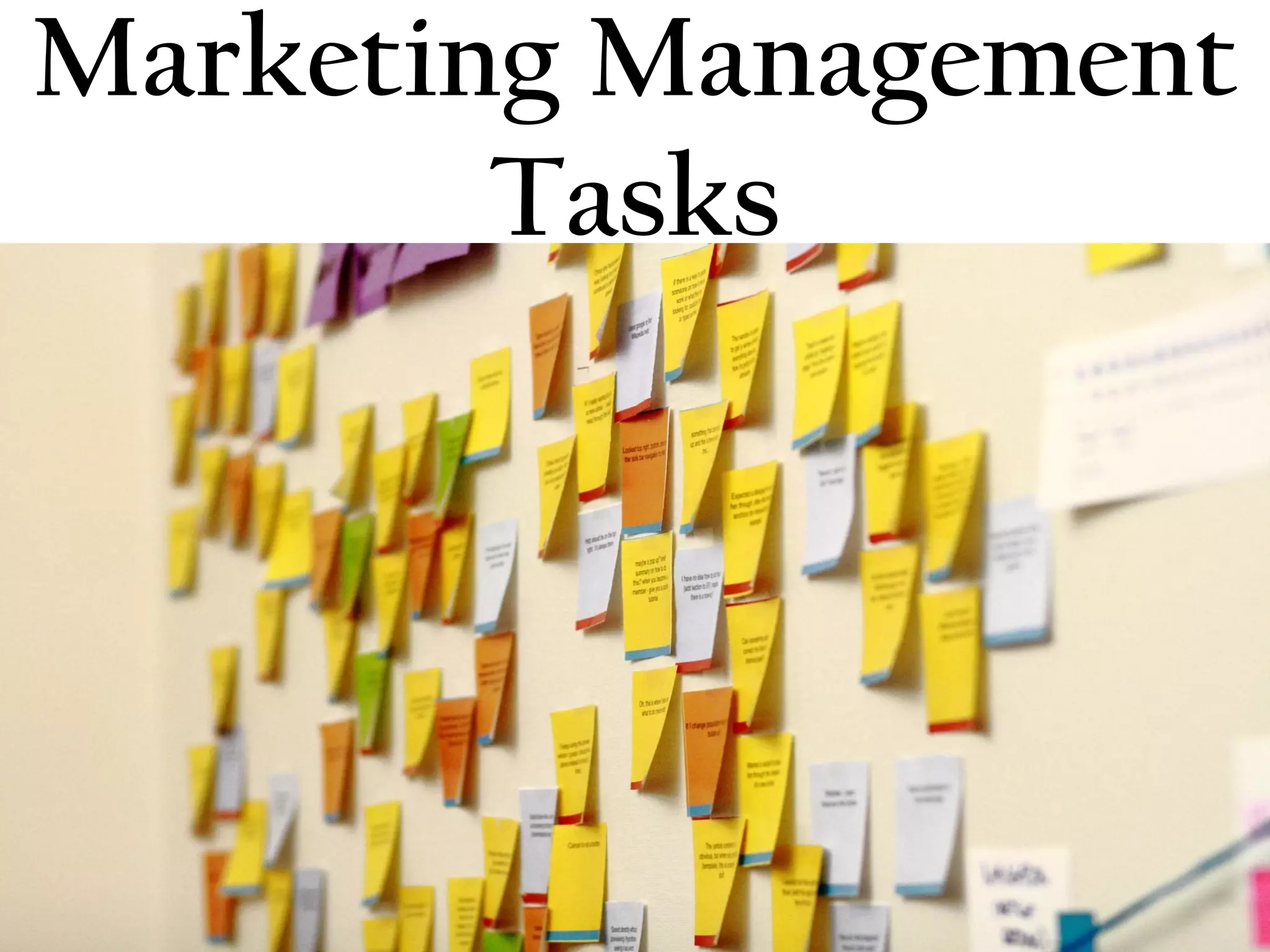 Marketing Management
Tasks