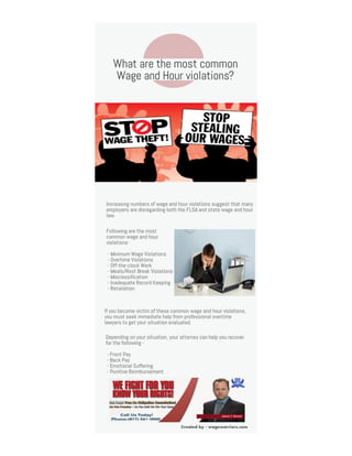 What are the most common wage and hour violations?