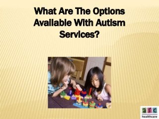 What Are The Options
Available With Autism
Services?
 