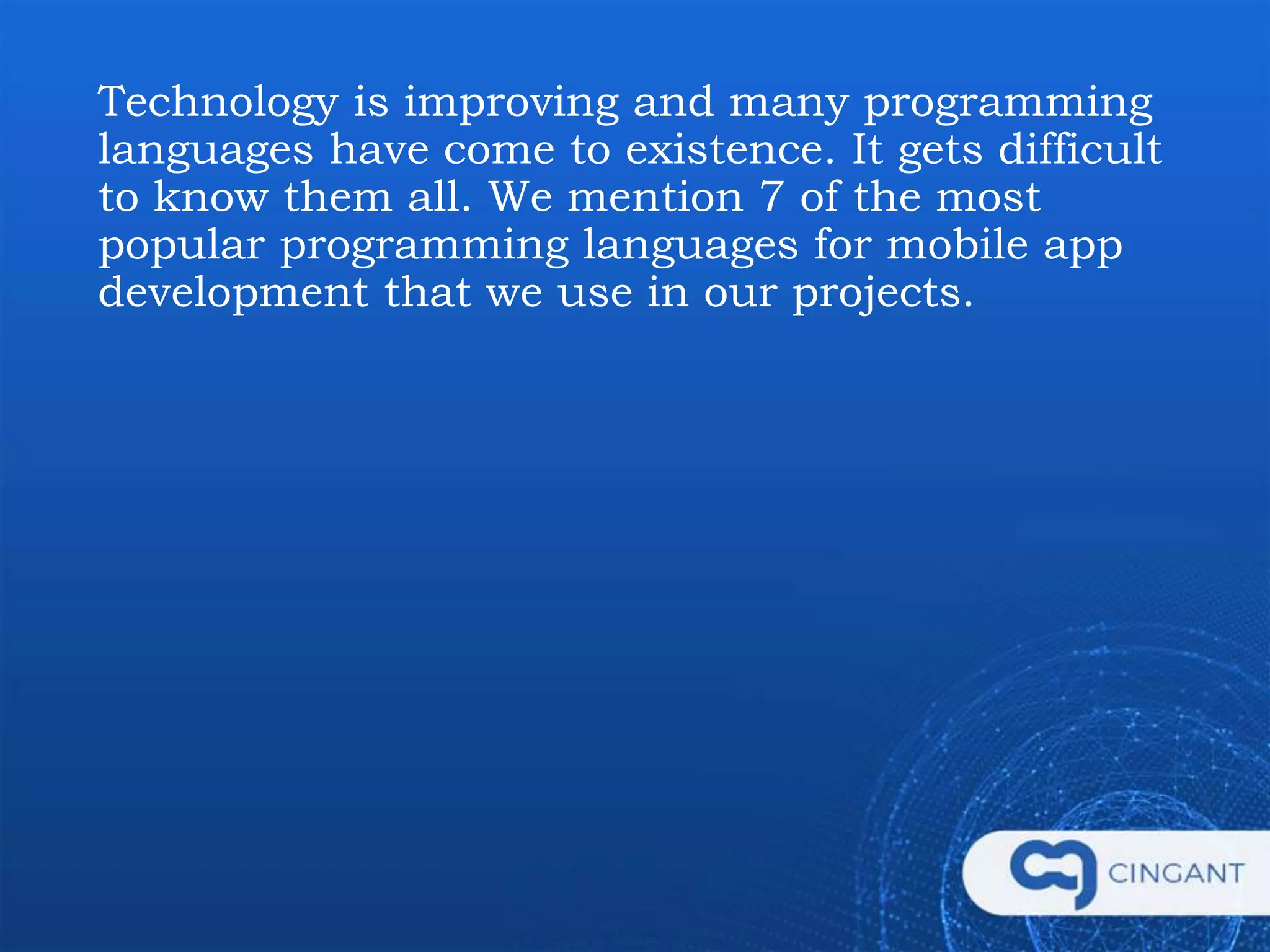 What Are The Most Popular Programming Languages For Mobile Application ...