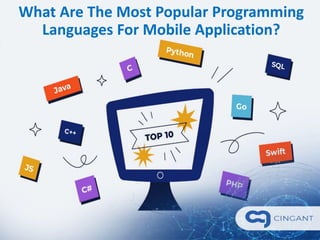 What Are The Most Popular Programming
Languages For Mobile Application?
 