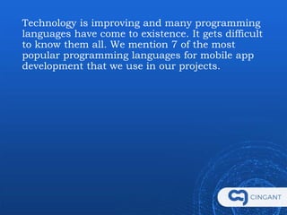 Technology is improving and many programming
languages have come to existence. It gets difficult
to know them all. We ment...