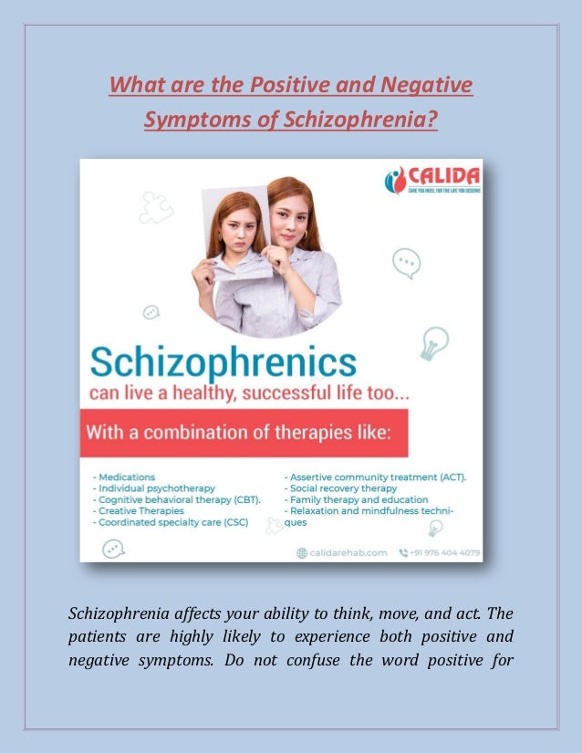 What are the positive and negative symptoms of schizophrenia