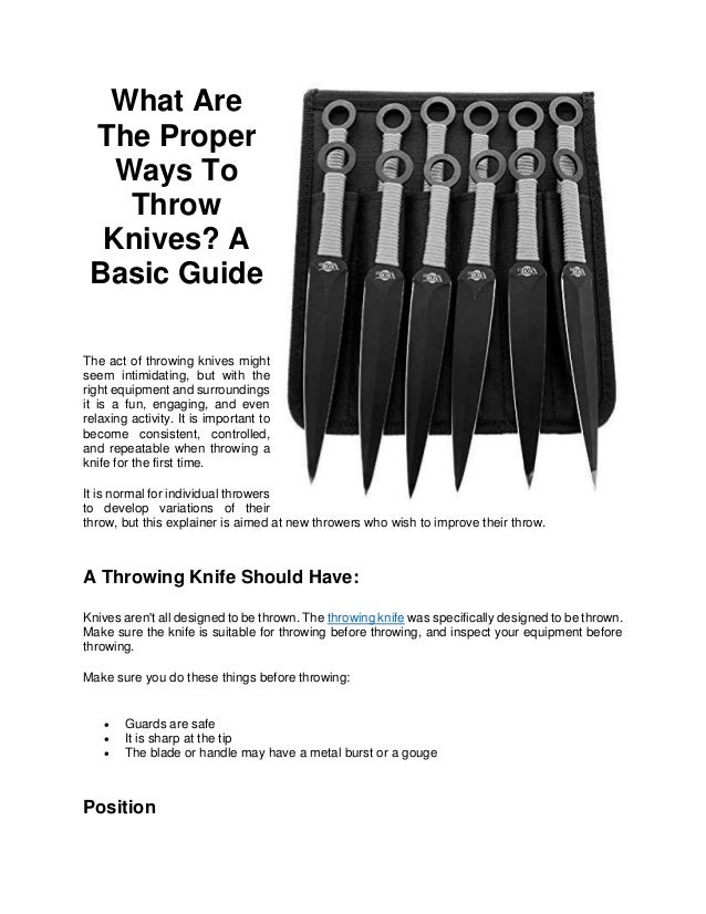 What are the proper ways to throw knives a basic guide
