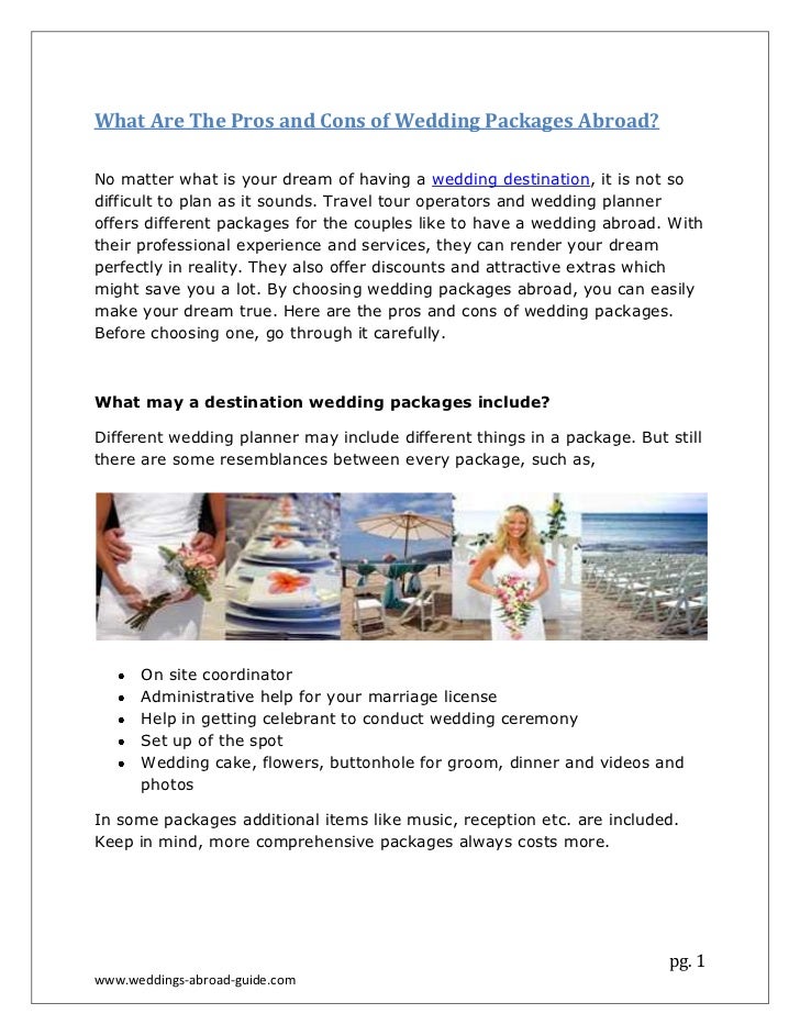 What Are The Pros And Cons Of Wedding Packages Abroad