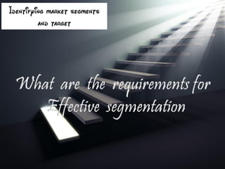 What are the requirements for effective segmentation