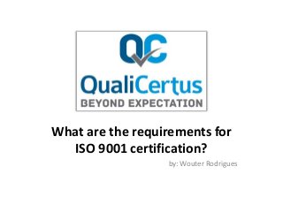 What are the requirements for
ISO 9001 certification?
by: Wouter Rodrigues
 
