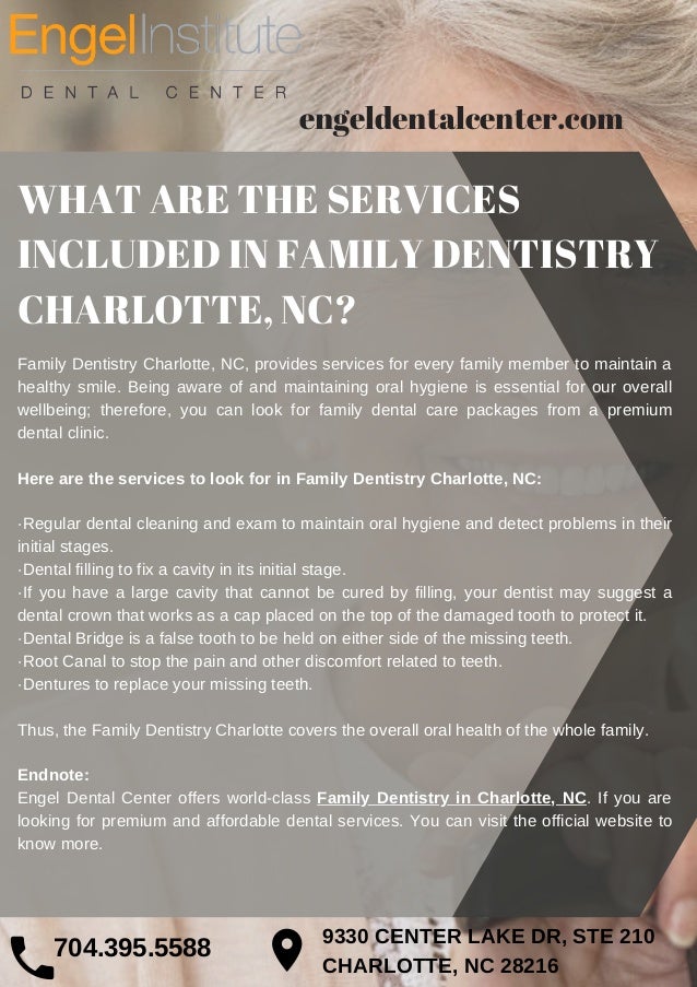 What are The Services Included in Family Dentistry Charlotte NC?