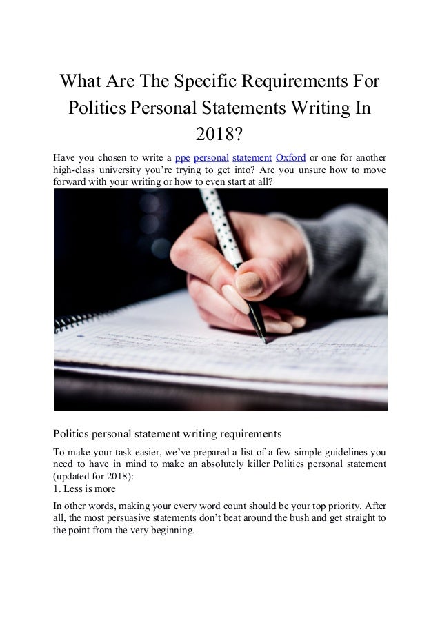 global politics personal statement