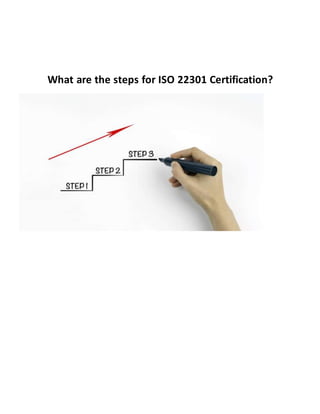 What are the steps for ISO 22301 Certification?
 