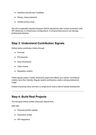 Building a Powerful GitHub Presence in 2026: Security, Credibility ...