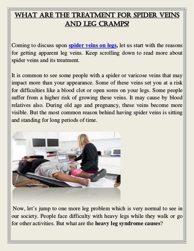What Are The Treatment For Spider Veins And Leg Cramps 