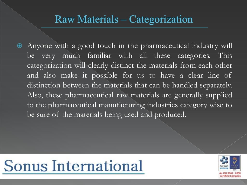 What Are The Types Of Pharmaceutical Raw Materials?