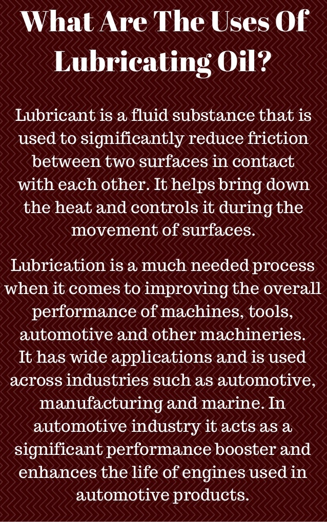 What Are The Uses Of Lubricating Oil?