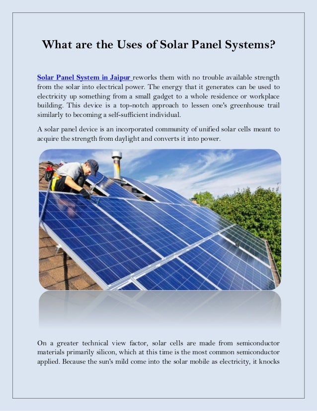 What Are The Uses Of Solar Panel Systems