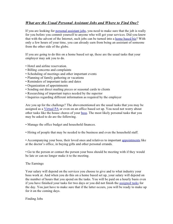 Jobs personal assistant 20 Best