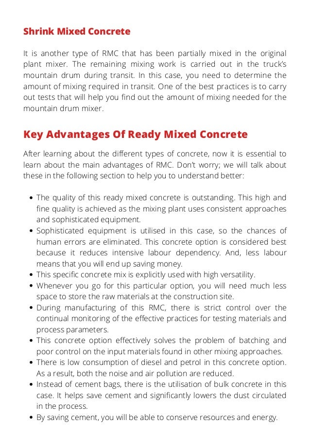 What Are The Various Types Of Ready Mix Concrete And Their Key Advantages?
