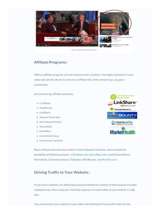 Tops ways to earn from YouTube