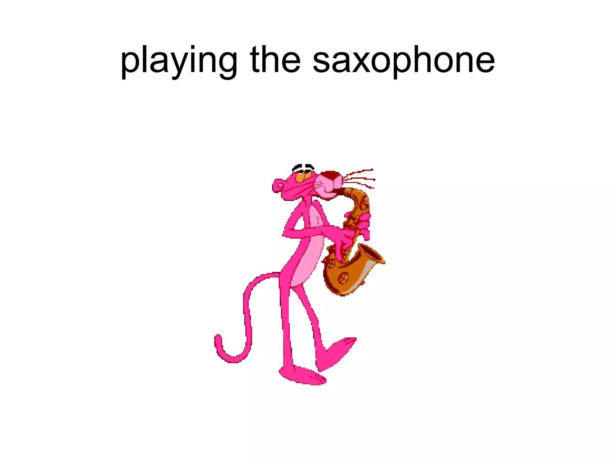 playing the saxophone