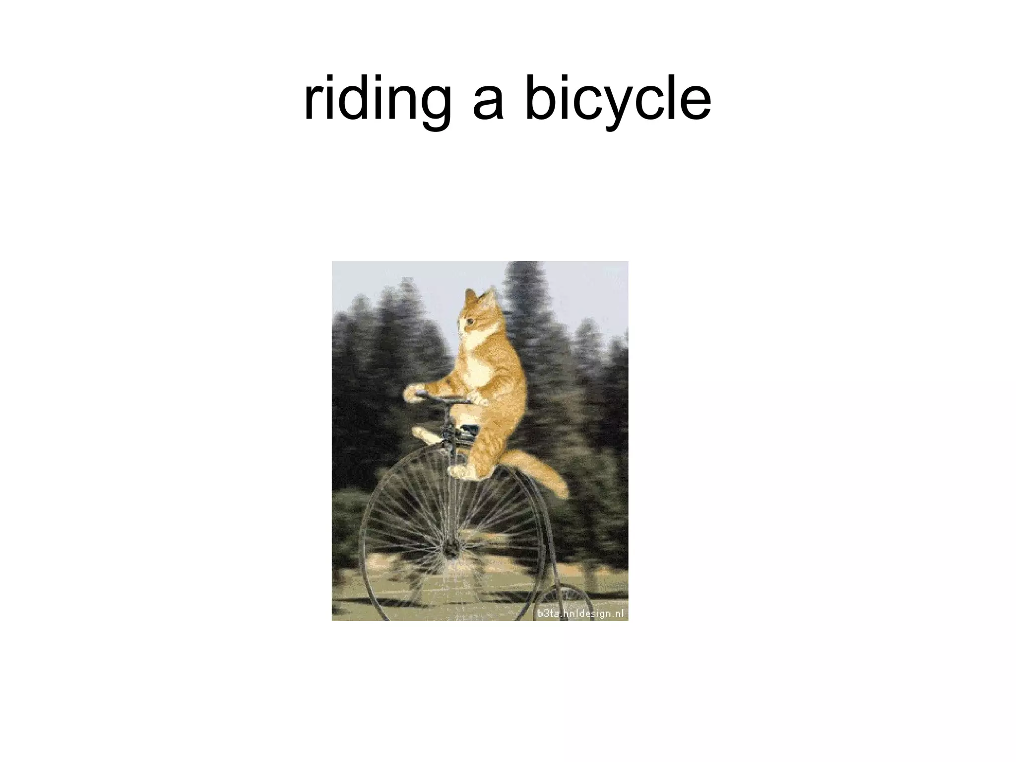 riding a bicycle