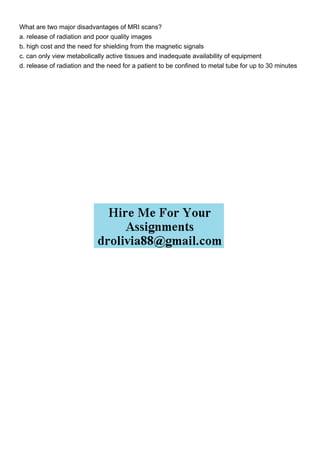 Mri Machine Drawbacks What are two major disadvantages of MRI scans a release of.pdf