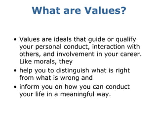 What are values ppt PPT