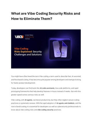 What are Vibe Coding Security Risks and How to Eliminate Them? | PDF