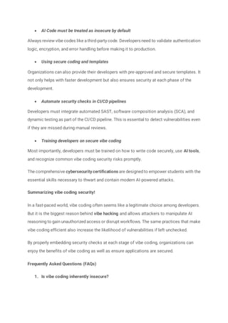 What are Vibe Coding Security Risks and How to Eliminate Them? | PDF