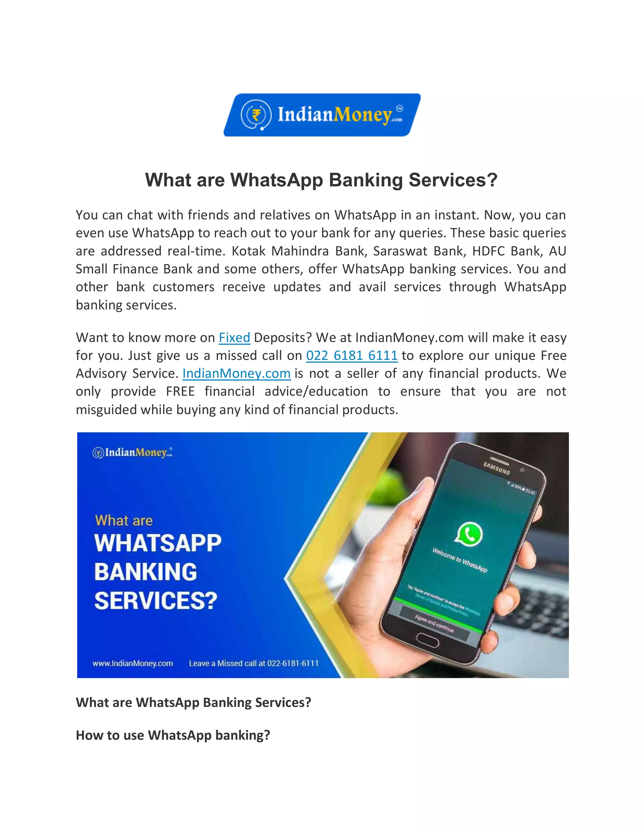 What Are Whatsapp Banking Services Pdf