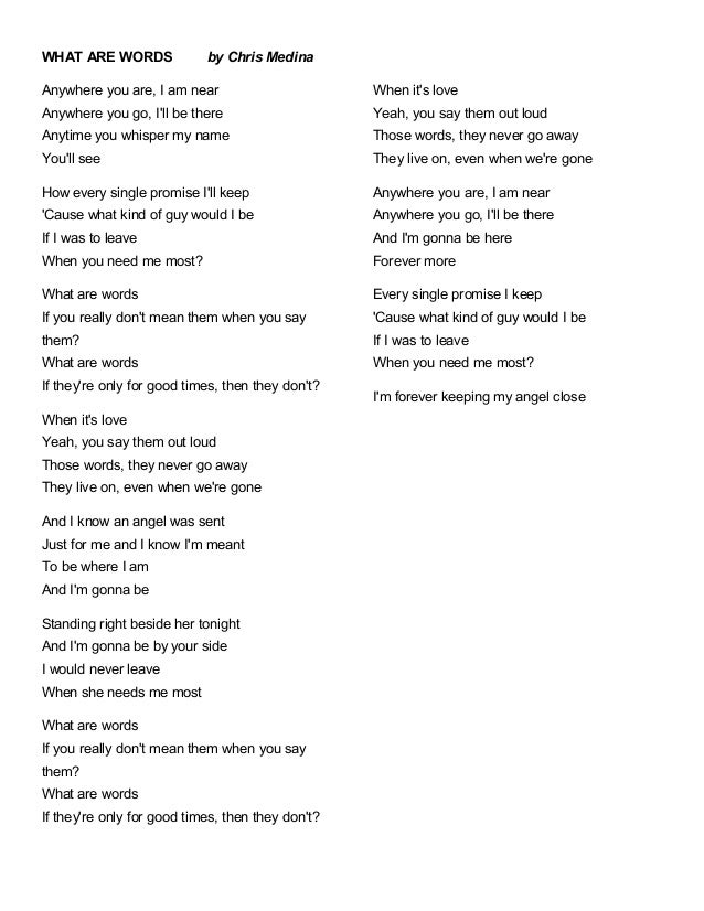 what are words by chris medina what are words by chris medina