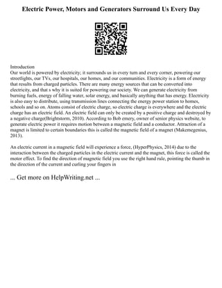 Electricity Writing What Are Writing Skills 8 Important Steps Of Writing | PDF