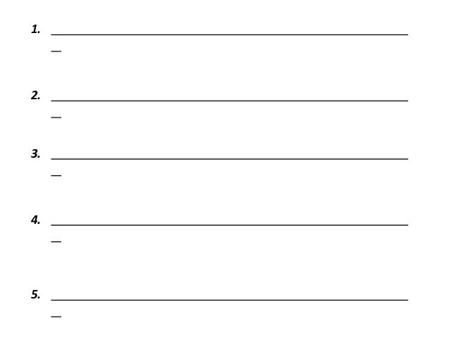 What are you going to do? WORKSHEET
