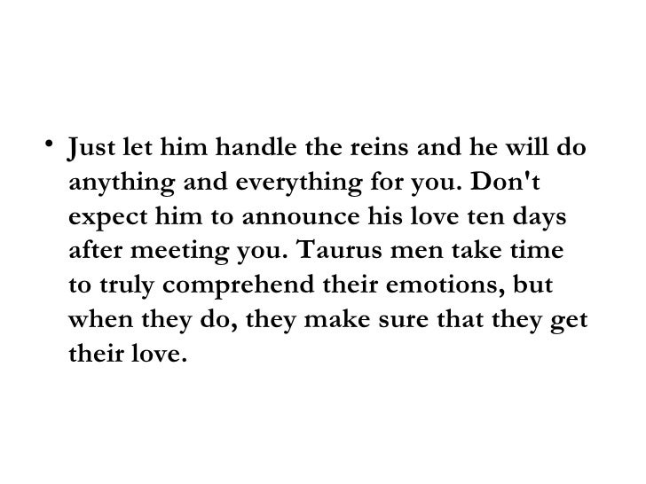 What A Taurus Male Needs