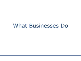 What Businesses Do 