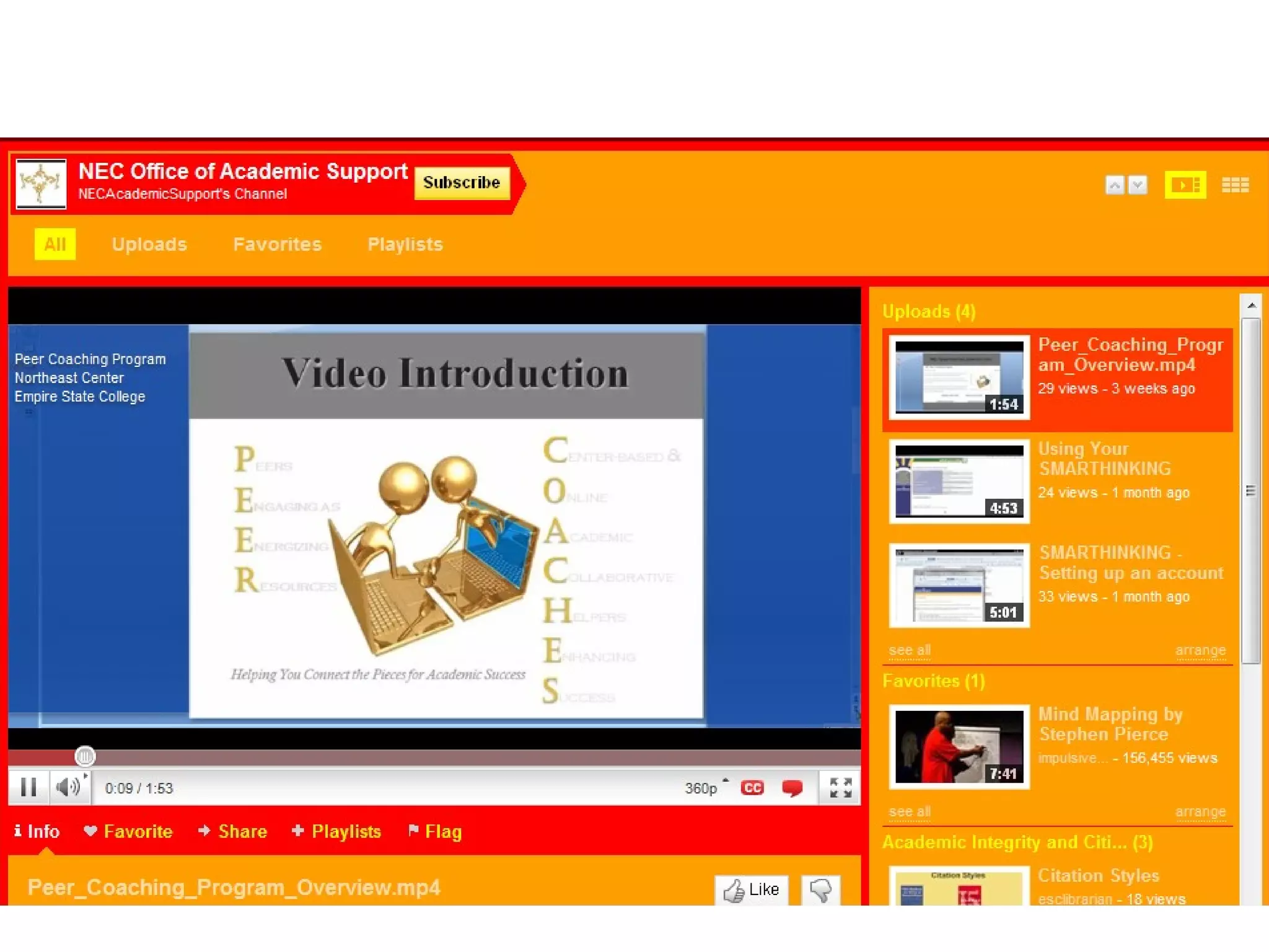 Access Specially Created Videos for Northeast Center Students’  Academic Success & Academic Support Resources 