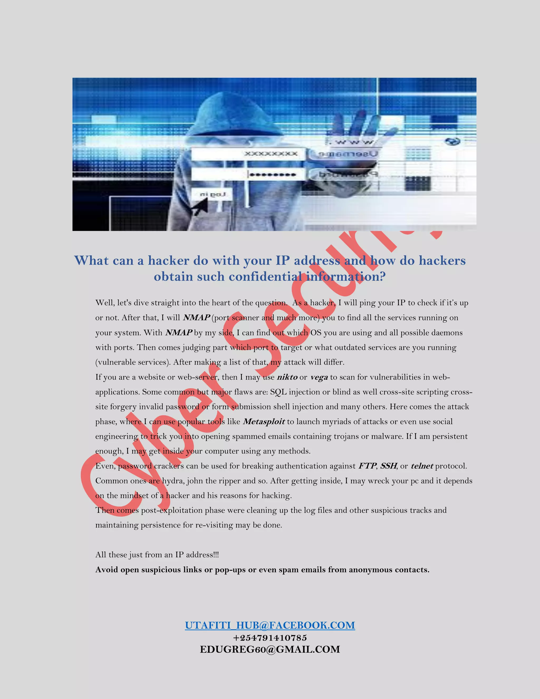 What can a hacker do with your IP address and how do hackers obtain ...