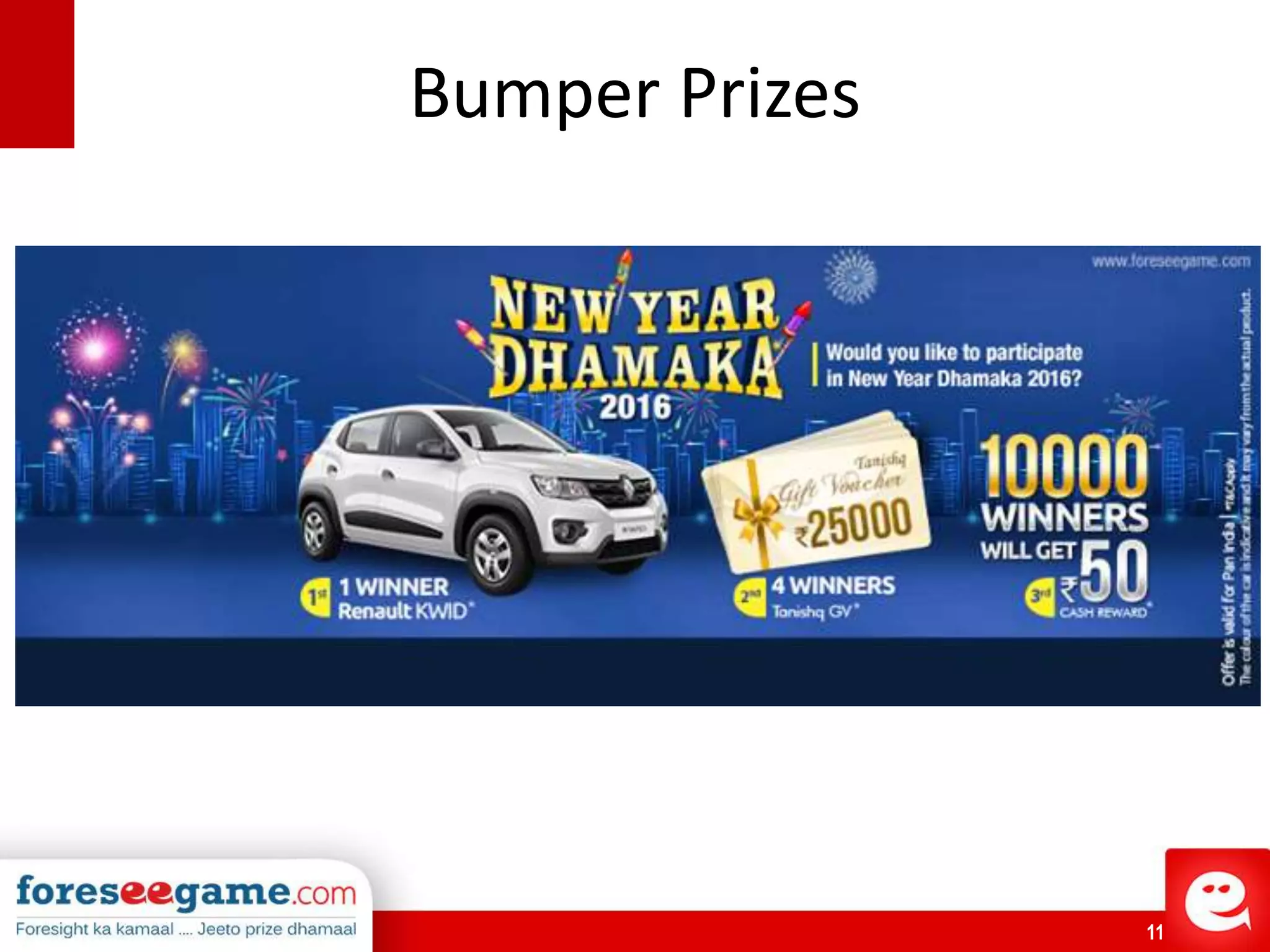 11
Bumper Prizes
 