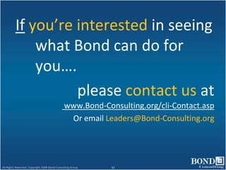 What Can Bond Do For Your Company