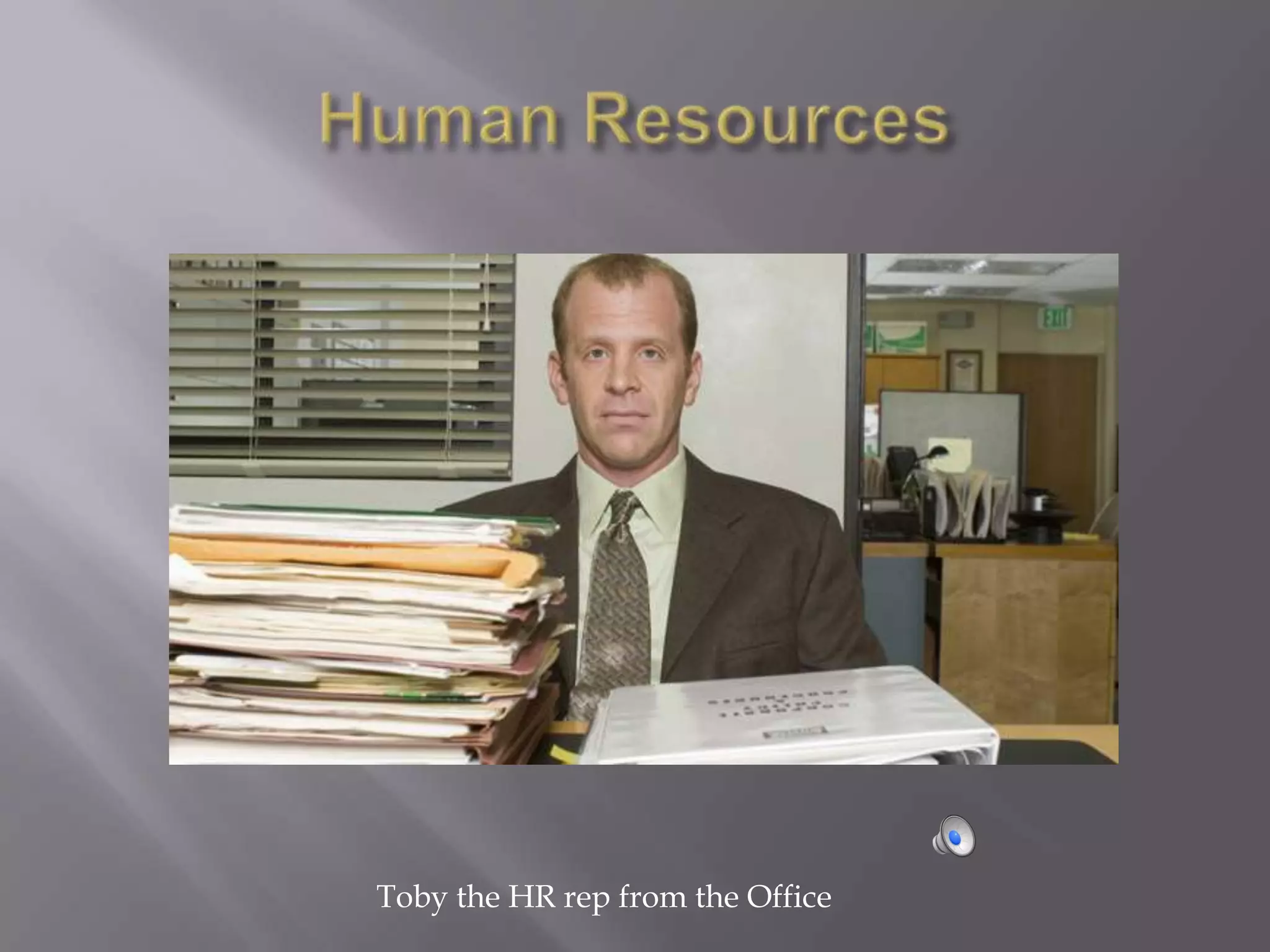 Toby the HR rep from the Office
 