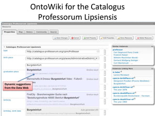 Dynamic suggestions
from the Data Web
OntoWiki for the Catalogus
Professorum Lipsiensis
 