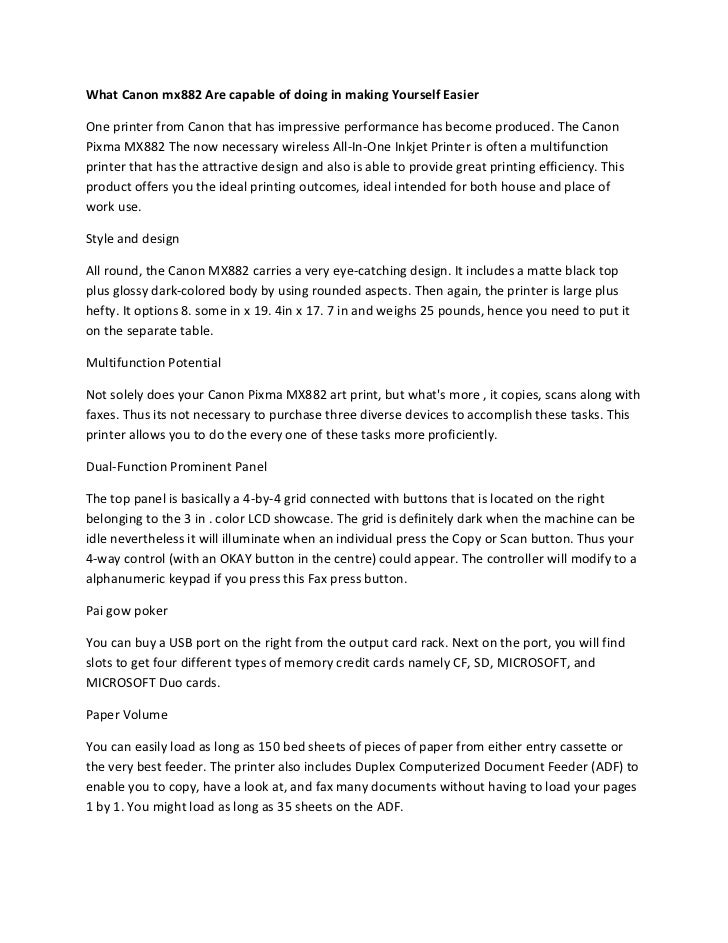 pixma mx882 printer