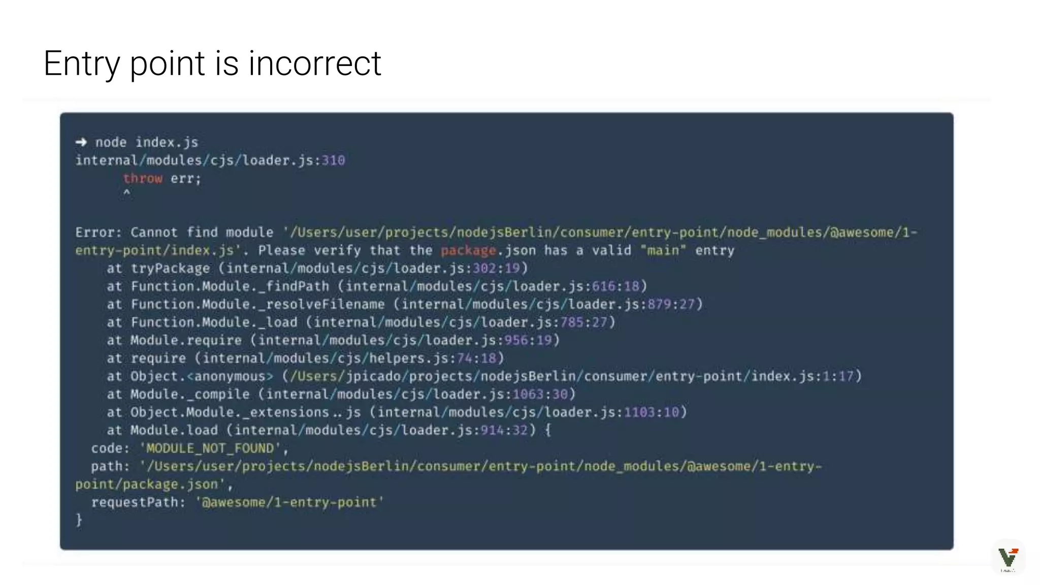 Entry point is incorrect
 
