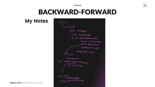 ShellCon 2017 | What Can RE Do For You?
10
BACKWARD-FORWARD
My Notes
 