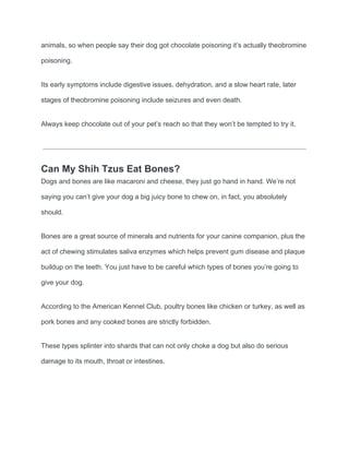 What can shih tzu eat and not eat | PDF