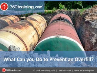 © 2018 360training.com | 888-360-8764 | www. 360training.com
What Can you Do to Prevent an Overfill?
 