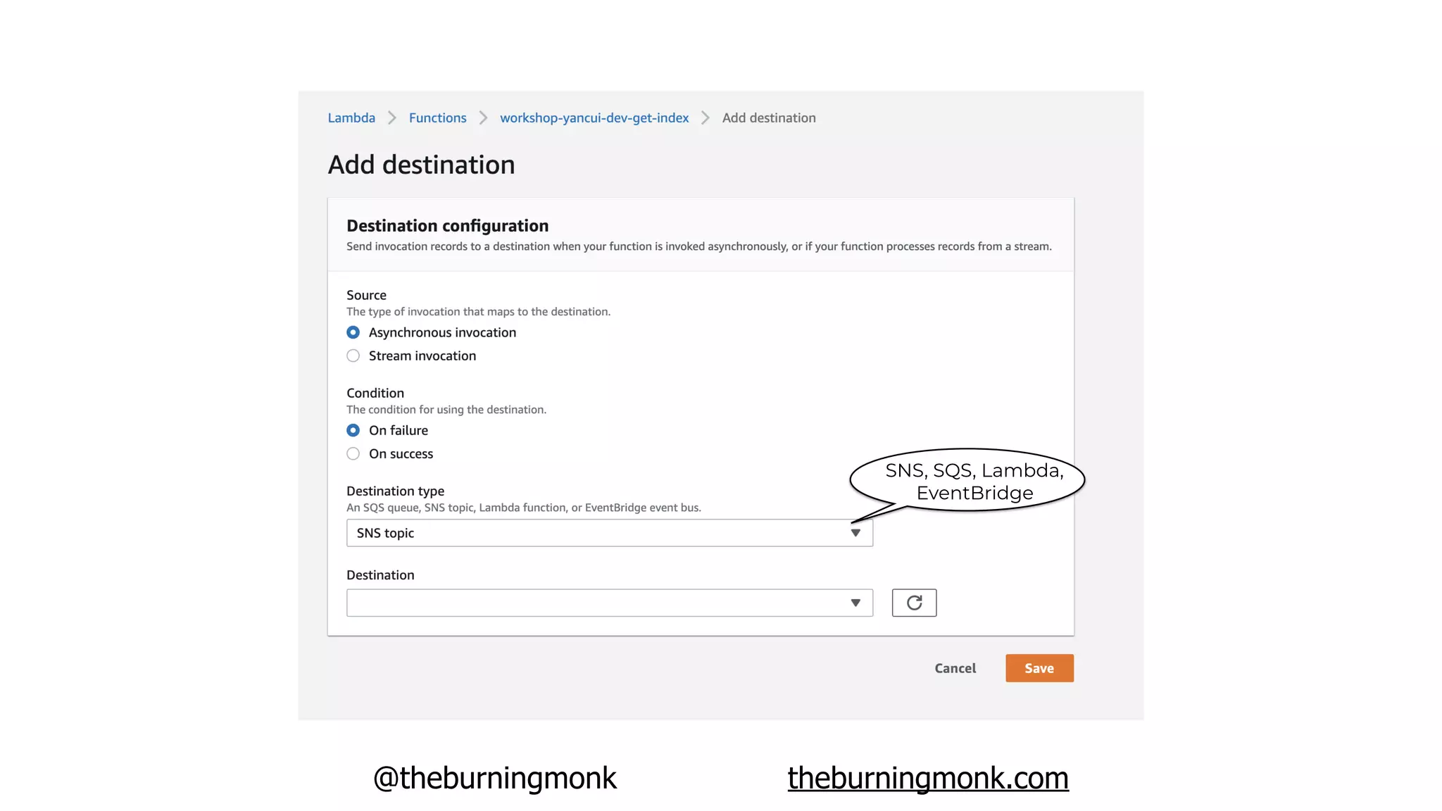 @theburningmonk theburningmonk.com
SNS, SQS, Lambda,
EventBridge
 