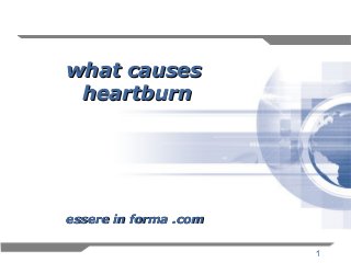 1
what causeswhat causes
heartburnheartburn
essere in forma .comessere in forma .com
 