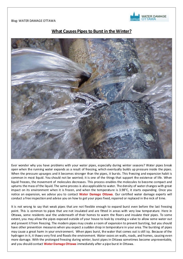 What Causes Pipes to Burst in the Winter?