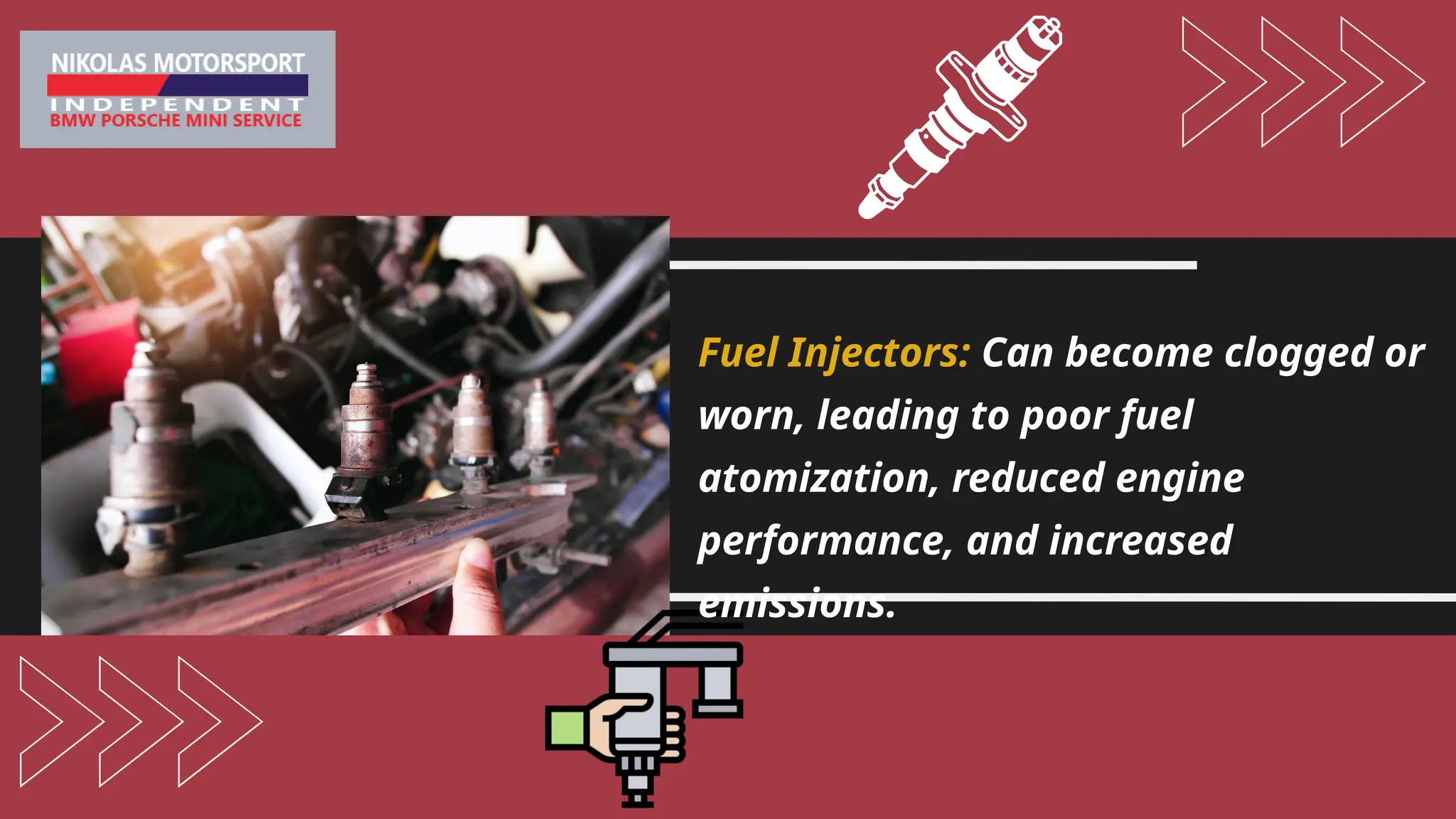 Fuel Injectors: Can become clogged or
worn, leading to poor fuel
atomization, reduced engine
performance, and increased
emissions.
 