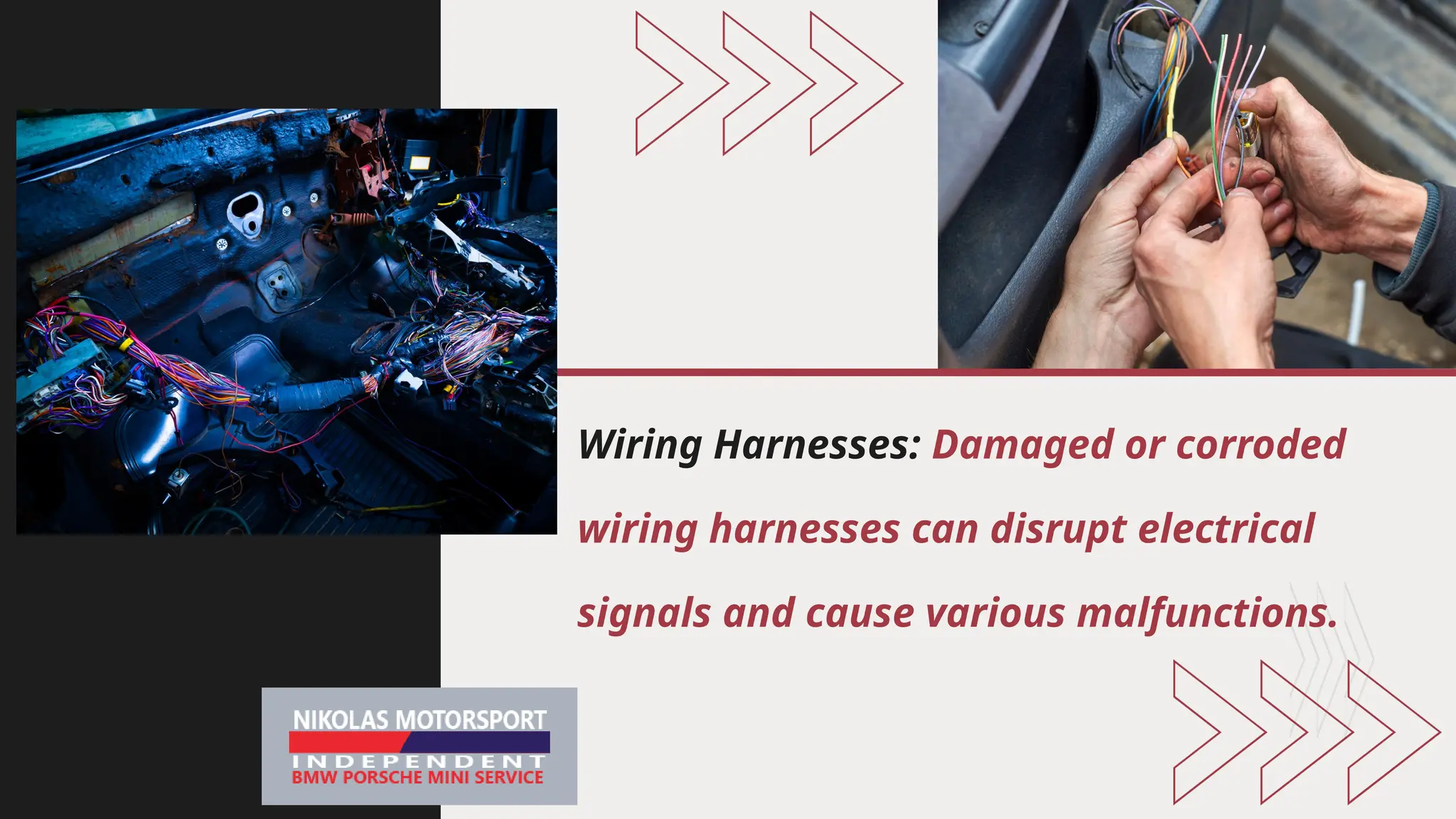 Wiring Harnesses: Damaged or corroded
wiring harnesses can disrupt electrical
signals and cause various malfunctions.
 